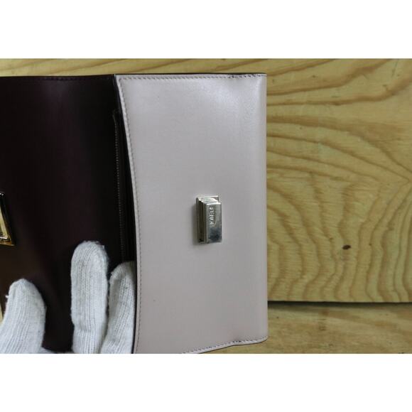 Fendi Wallet Leather Brown Gray Peekaboo Continental Certificate of Authenticity - Picture 7 of 16